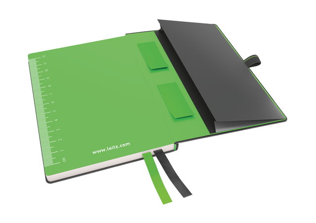 planner, notitieboek, lineaal, groen, elastiekband