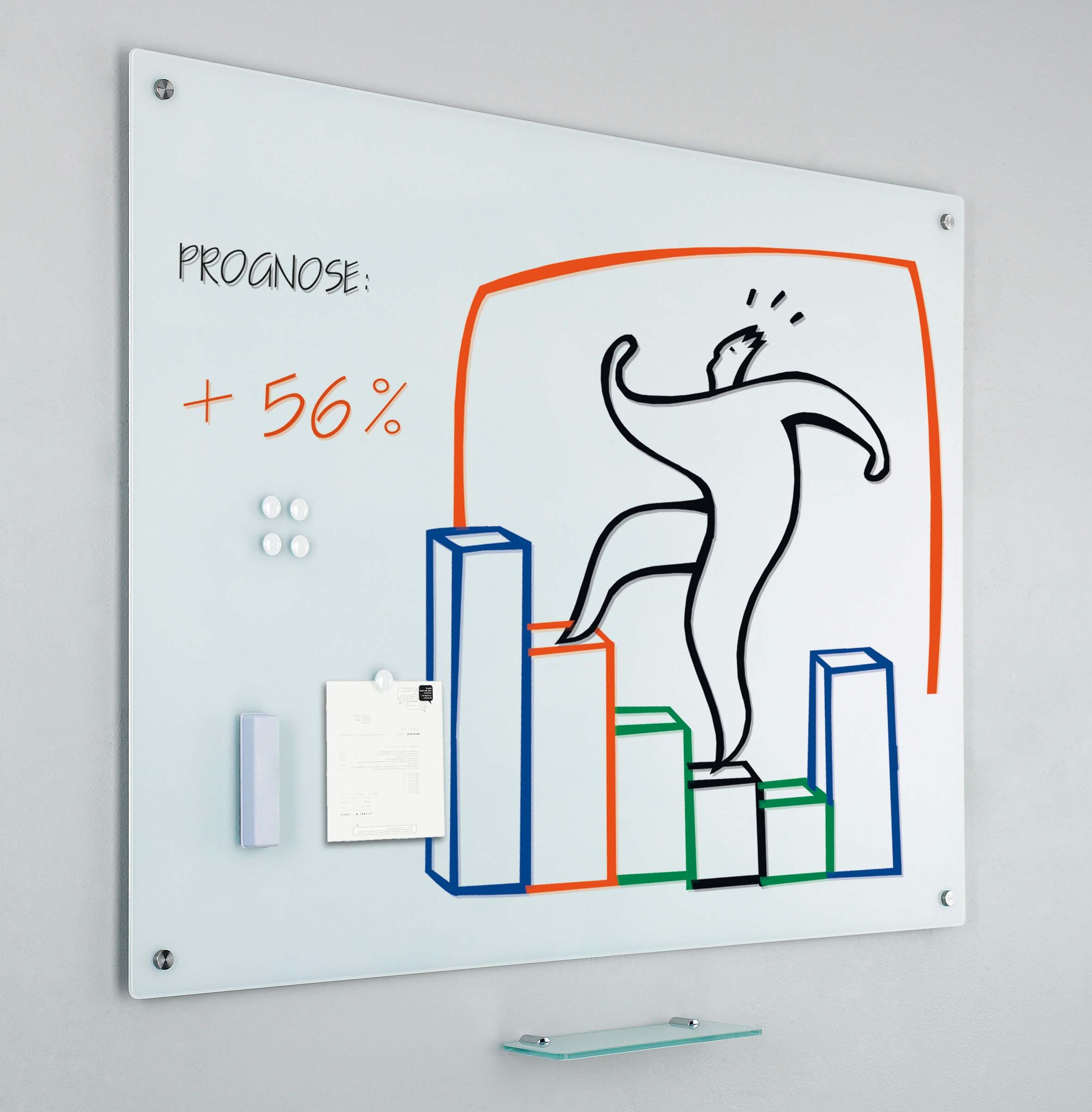 Glass2write glasbord, magneethoudend, wit  - 45x60 cm