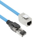 ACT Blauw 25 meter S/FTP CAT6A B2ca PoE++ 100W solid prefab installatiekabel, RJ45 male – female