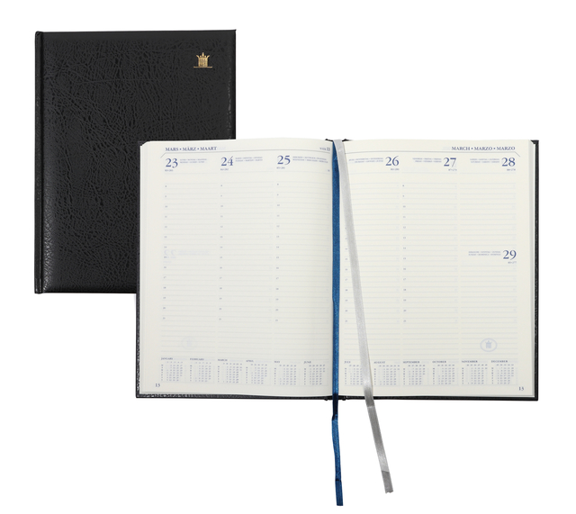 Schoolagenda 2026-2027 18mnd Ryam Executive Mundior 7dagen/2pagina's zwart