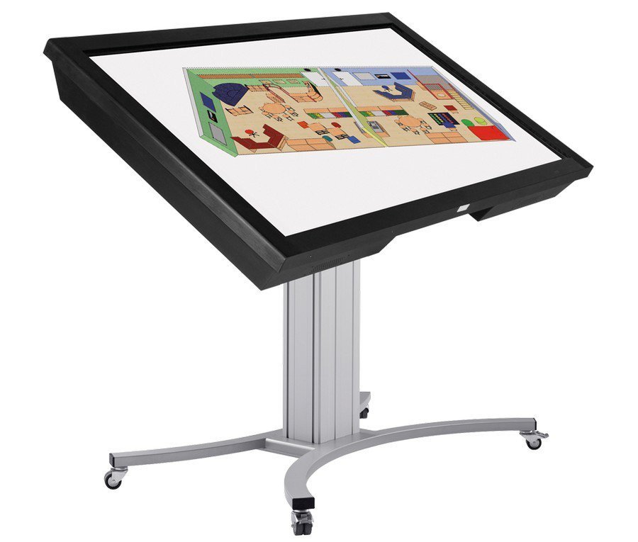 Verrijdbaar, elektrisch kantelbaar en hoogte verstelbaar TV standaard 84-134 cm voor 42 tot 84 inch schermen, C-onderstel