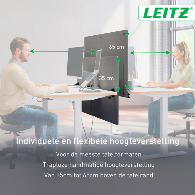 verstelbaar, tafelverdeling, kantooropstelling, desk-divider, hoogteverstelling