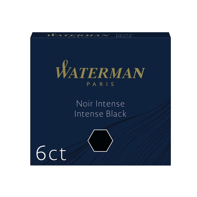 Inktpatroon Waterman internationaal zwart pak à 6 stuks