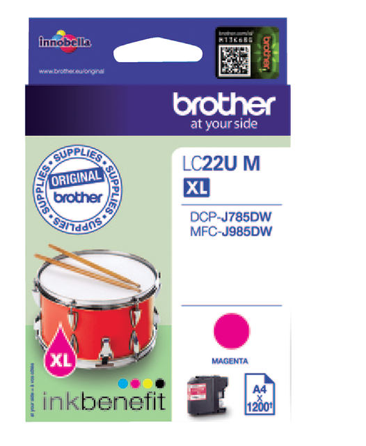 Inktcartridge Brother LC-22UM rood