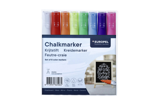 krijtmarkers, chalkmarker, set van 8, kleurmarkers, marker