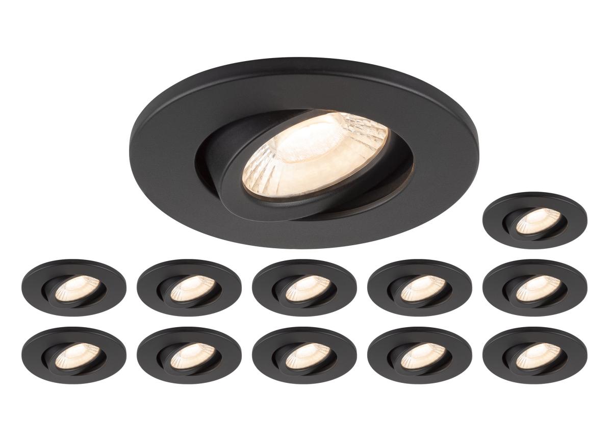 downlights, recessed, spotlight, black, led