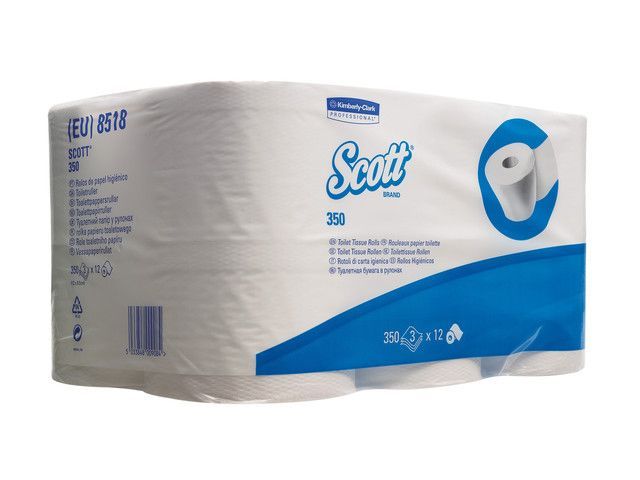 Kimberly Clark SCOTT toiletpapier 3-lgs wit 36x350vel