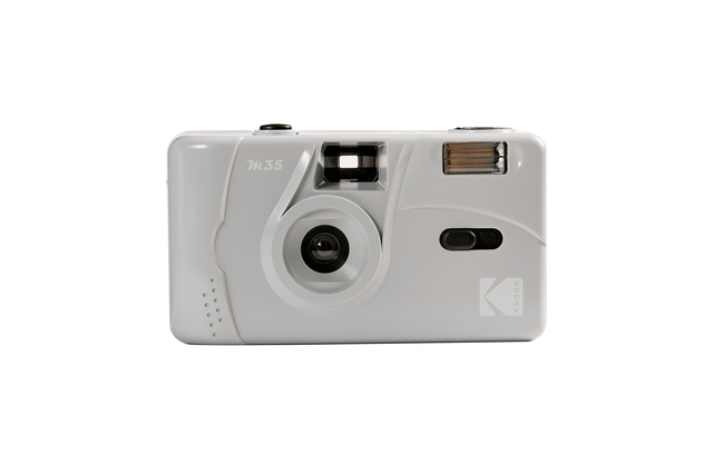 camera, point-and-shoot, film camera, compact, gray