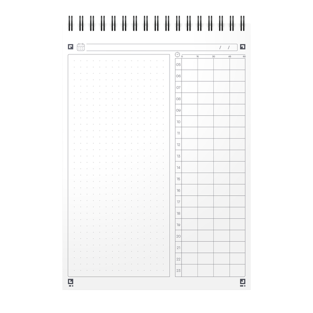 notitieblok, ringband, ruitenband, lijntekening, notitiepagina