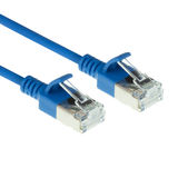 ACT Blauwe 7 meter LSZH U/FTP CAT6A datacenter slimline patchkabel snagless met RJ45 connectoren