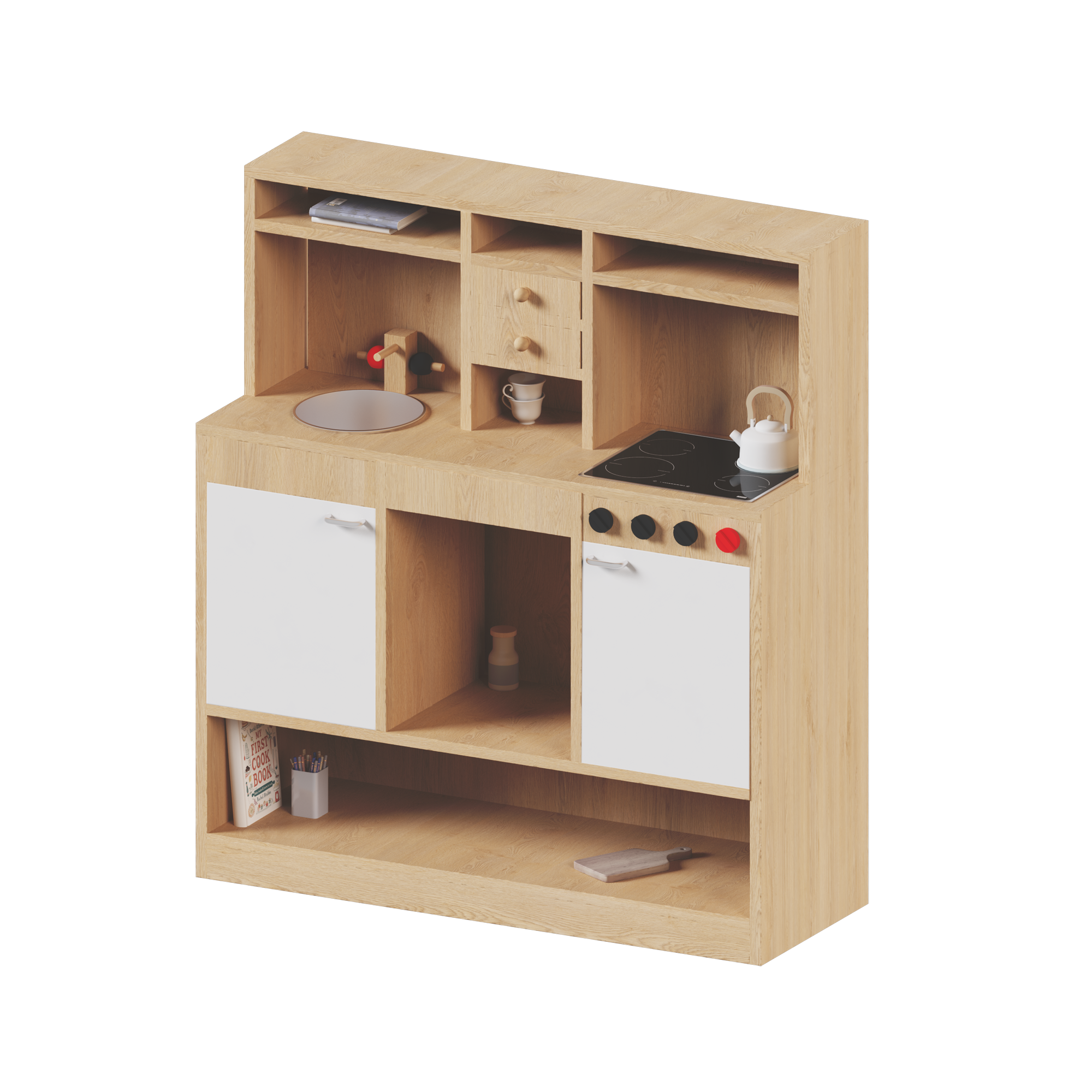 Speelkeuken - werkhoogte 80 cm, afmetingen B/H/D: 107x120x36 cm