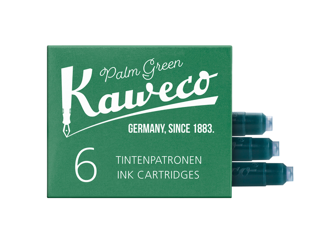 Inktpatroon Kaweco groen doosje à 6 stuks