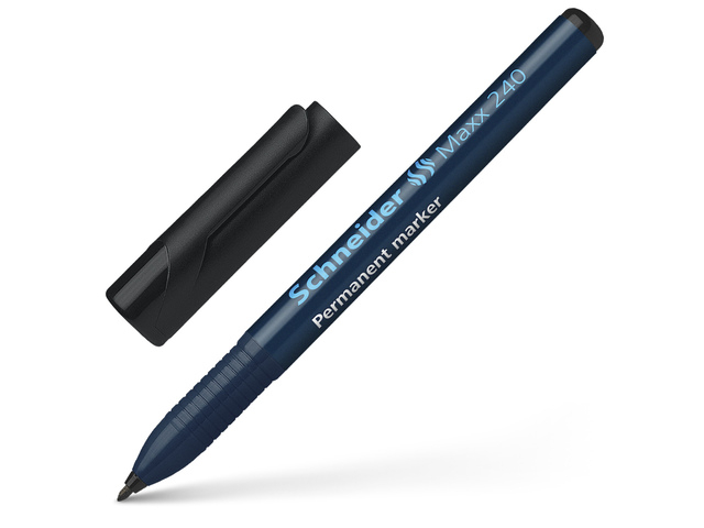rollerball, permanent marker, blue, Schneider, marker cap