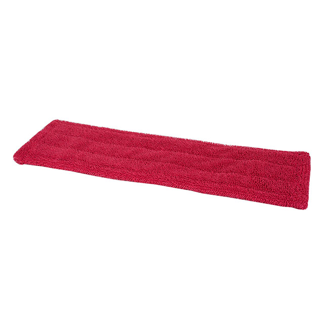 Microvezel vlakmop met pockets en flaps Rood 40cm per 5st.