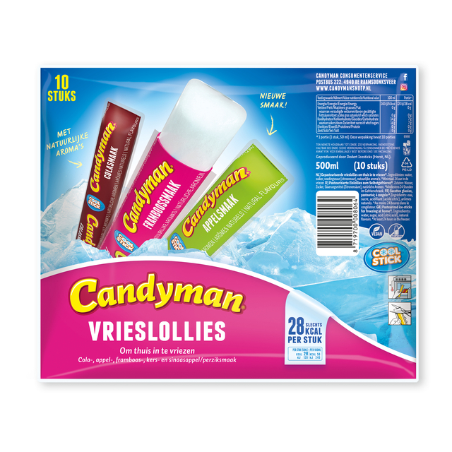snoeprepen, candyman, vrieslollies, ijsachtig, 250ml