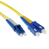 ACT 1 meter LSZH Singlemode 9/125 OS2  glasvezel patchkabel duplex met LC en SC connectoren