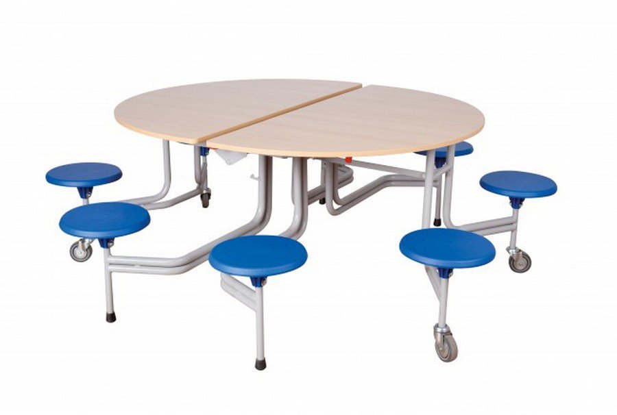 Ronde klaptafel Spaceflex 2.0 8-zits met volkern tafelblad 74 cm hoog