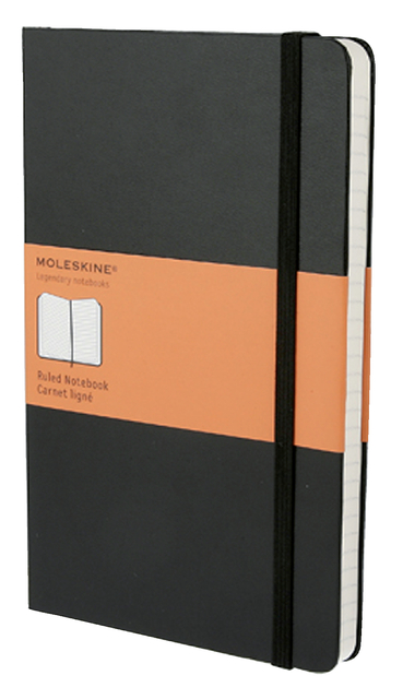 Notitieboek Moleskine large 130x210mm lijn hard cover zwart