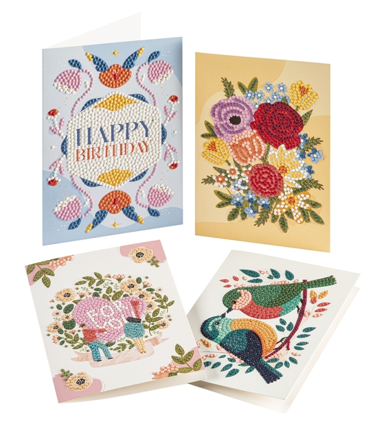 Diamondpaintingkaarten Craft ID 18x11cm doosje à 4 stuks