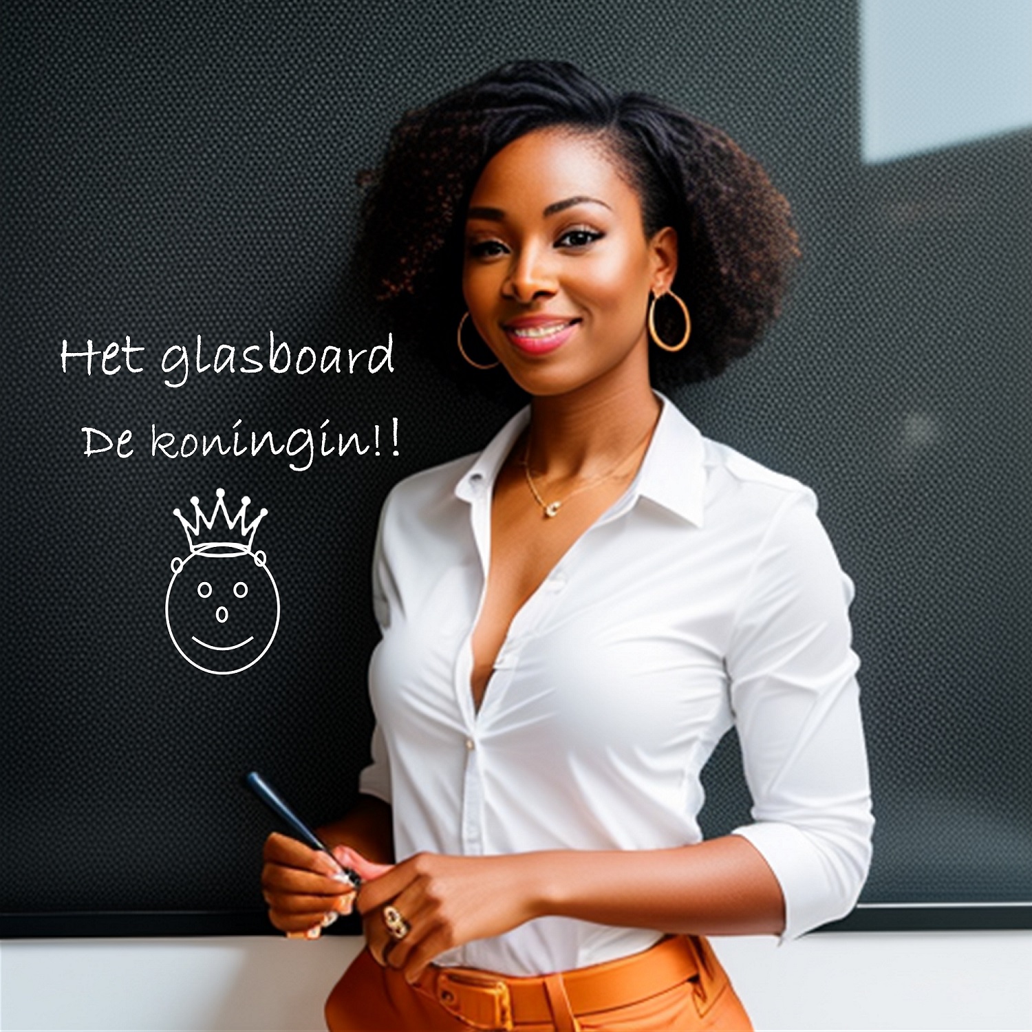 De koningin van de whiteboards, het glasboard!