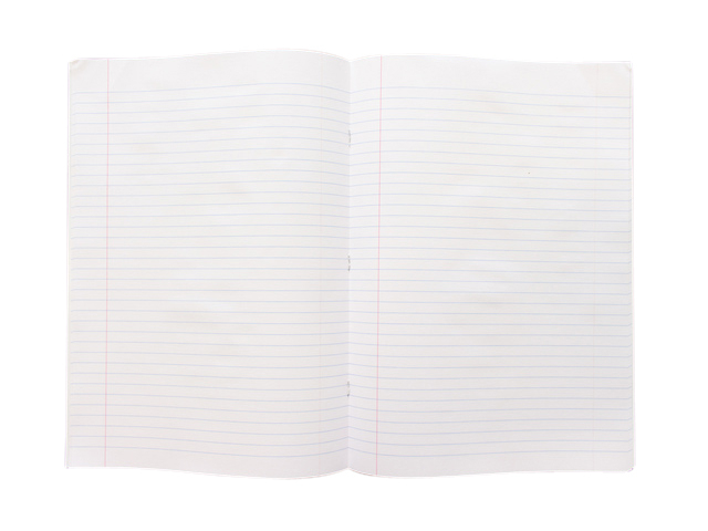 pocket notebook, lined paper, open notebook, white pages, ruled notebook
