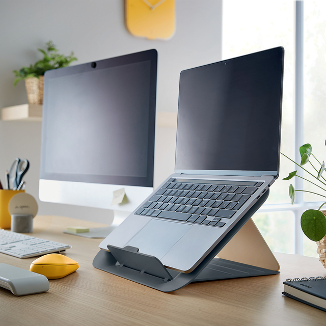 laptop stand, adjustable stand, space gray, laptop, ergonomic stand