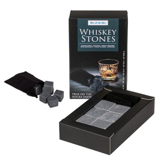 Whisky Stenen - Whiskey Stones - Zwart - In Geschenkzakje (6st)