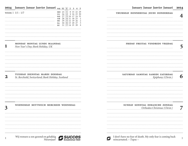 kalender, datum, wekelijkse planner, januari 2024, weekweergave