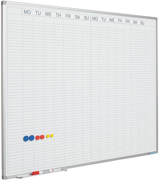 Planbord Softline profiel 8mm Dubbele week, DU incl. dagenstrook - 60x90 cm