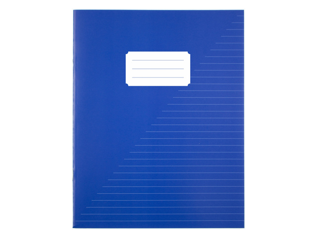 blauwe map, schoolmap, notitieblok, ringband, ovaal label
