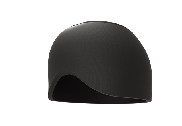 helm, zwart, gladde schaal, afgeronde vorm