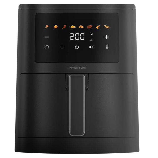 luchtfryer, 200°C, digitale bediening, afbeelding koffie-achtig?, knopbediening