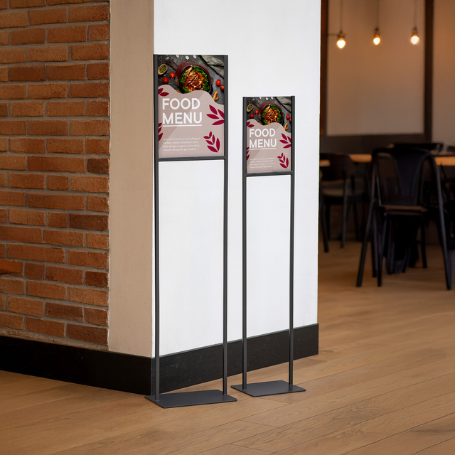 Infostandaard Europel metaal met acryl bord A4 zwart