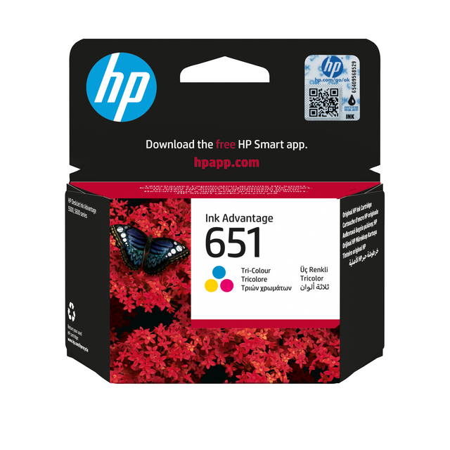 printercartridge, driekleurige inkt, HP 651, inktpatroon