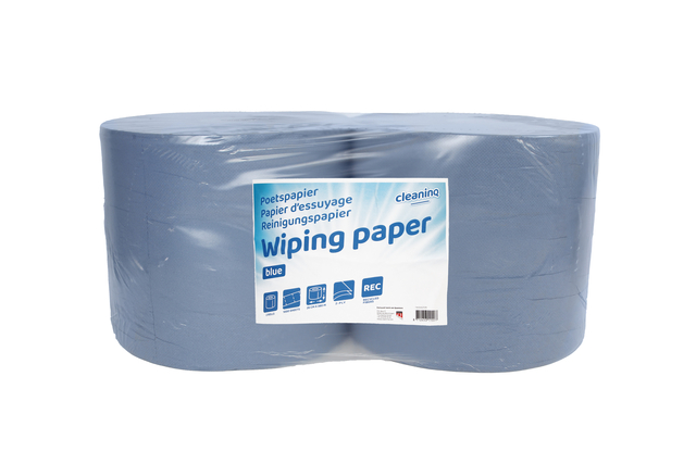 Poetspapier Cleaninq extra groot 2-laags 1000 vel blauw