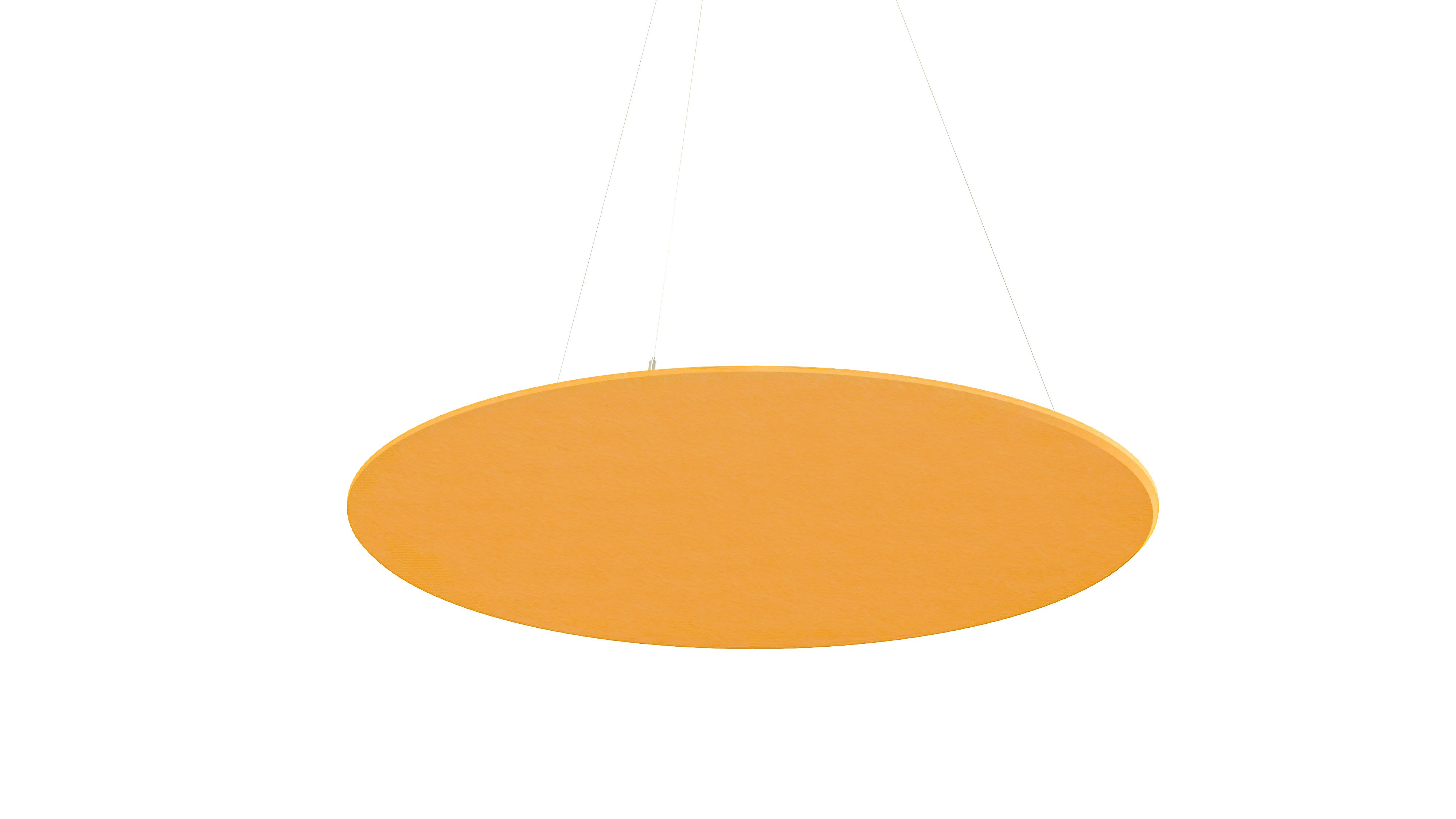 Akoestisch PET-vilt rond plafondpaneel, geel - Ø120 cm