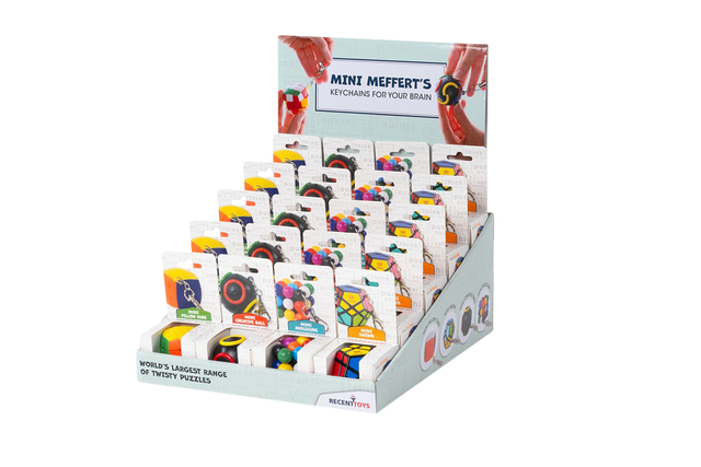 mini keychains, sleutelhangers puzzel, draai puzzels, kleurige balletjes, denksport