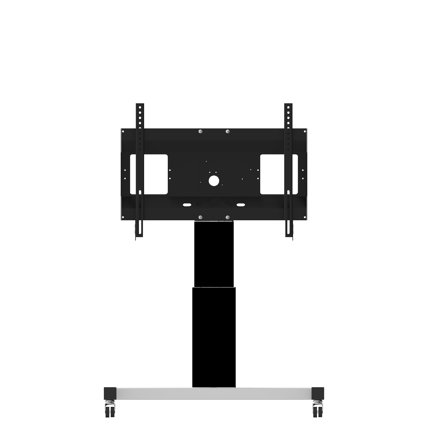 Elektrisch in hoogte verstelbare tv-trolley, verrijdbare monitorstandaard, 28 cm slag