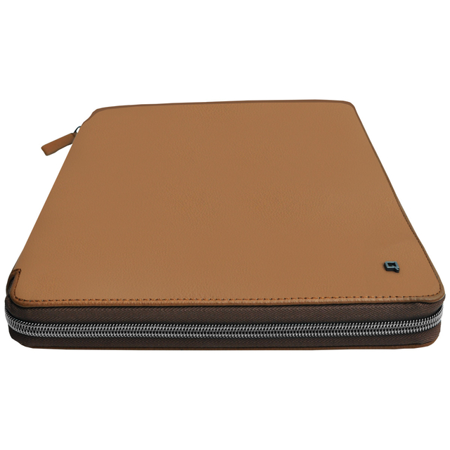 portemonnee, wallet, leren, camel, ritssluiting
