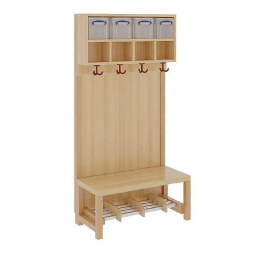 Complete kleerkast met dubbele rij planken inclusief bakken - drager met paneelachterwand, aluminium rooster, optionele vakverdeling, D: 39 cm