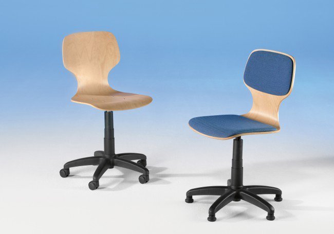 Statische draaispindel-stoel Model 5 met gestoffeerde zitting