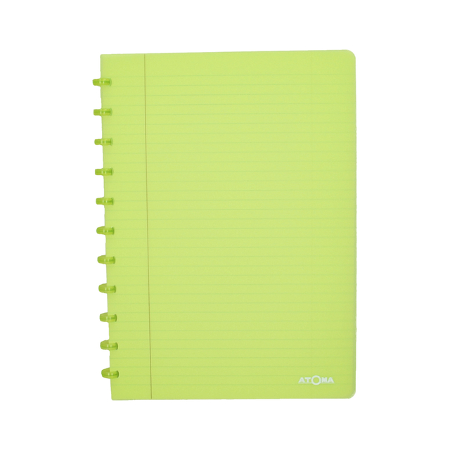 notitieboek, spiraleband, lijnpapier, limegroen, A6