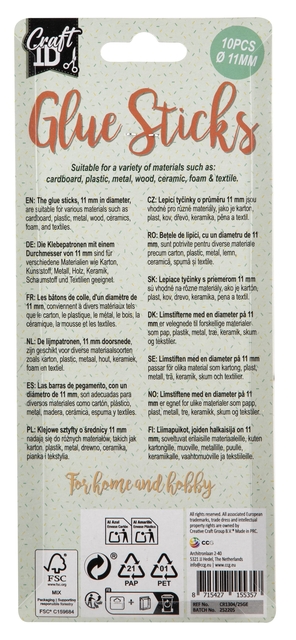 Lijmpatroon Craft ID 15x1,1cm 10 stuks transparant