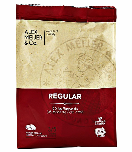 Koffiepads Alex Meijer regular 36 stuks 7gram