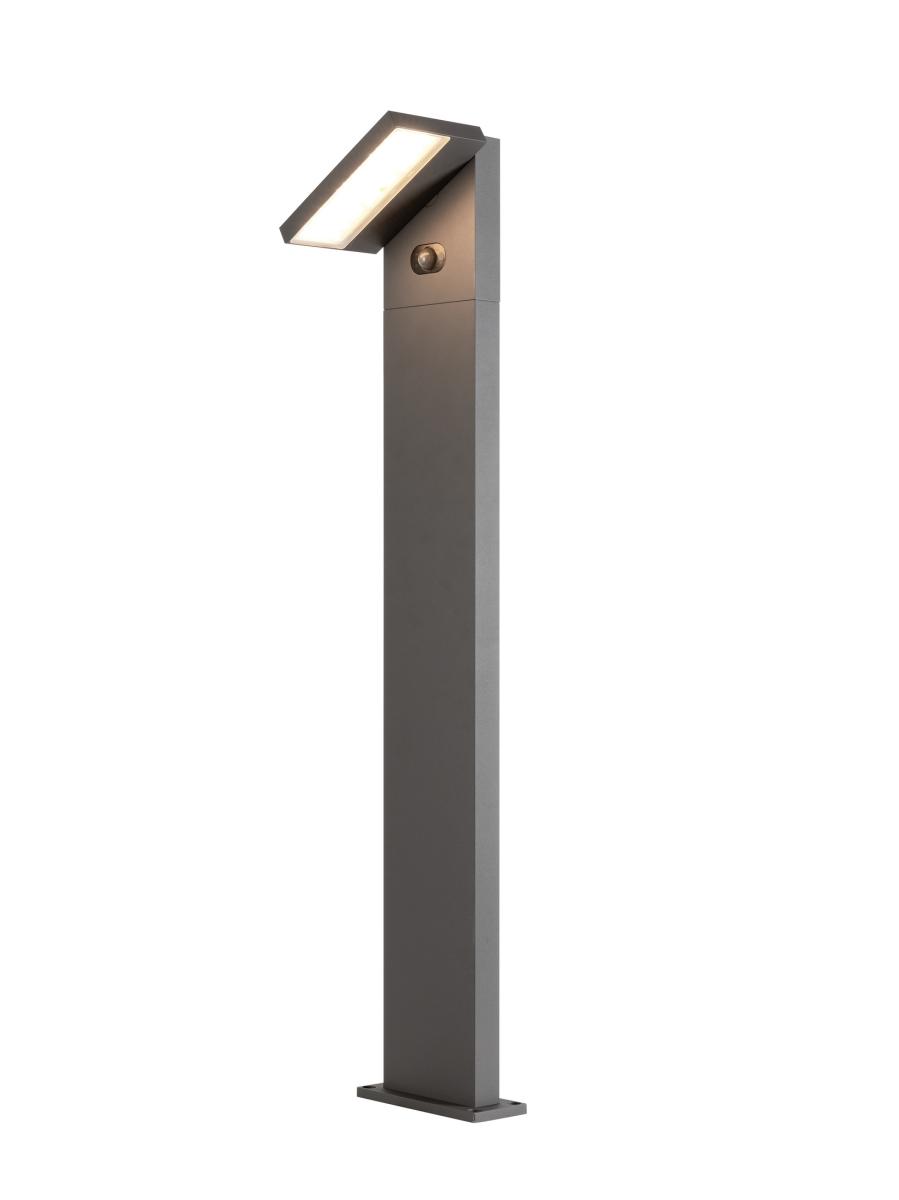 staand buitenlamp, LED lamp, grijze klassiek, verlichte kop, eigen voetplaat