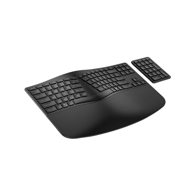 keyboard, ergonomisch, draadloos, split-toetsenbord, mat zwart