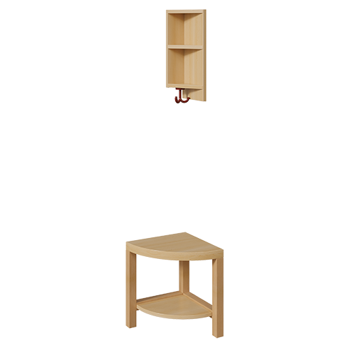 Garderobekast buitenhoek, supplement voor complete kledingkasten met dubbele legplank