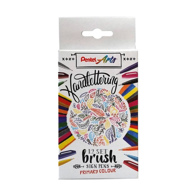 hand lettering, brush pens, 12 set, multi-color, markers