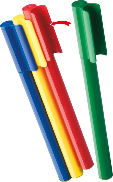 kleurige markeerstiften, markerpen, viltstiften, meerdere kleuren, plastikalen kappen