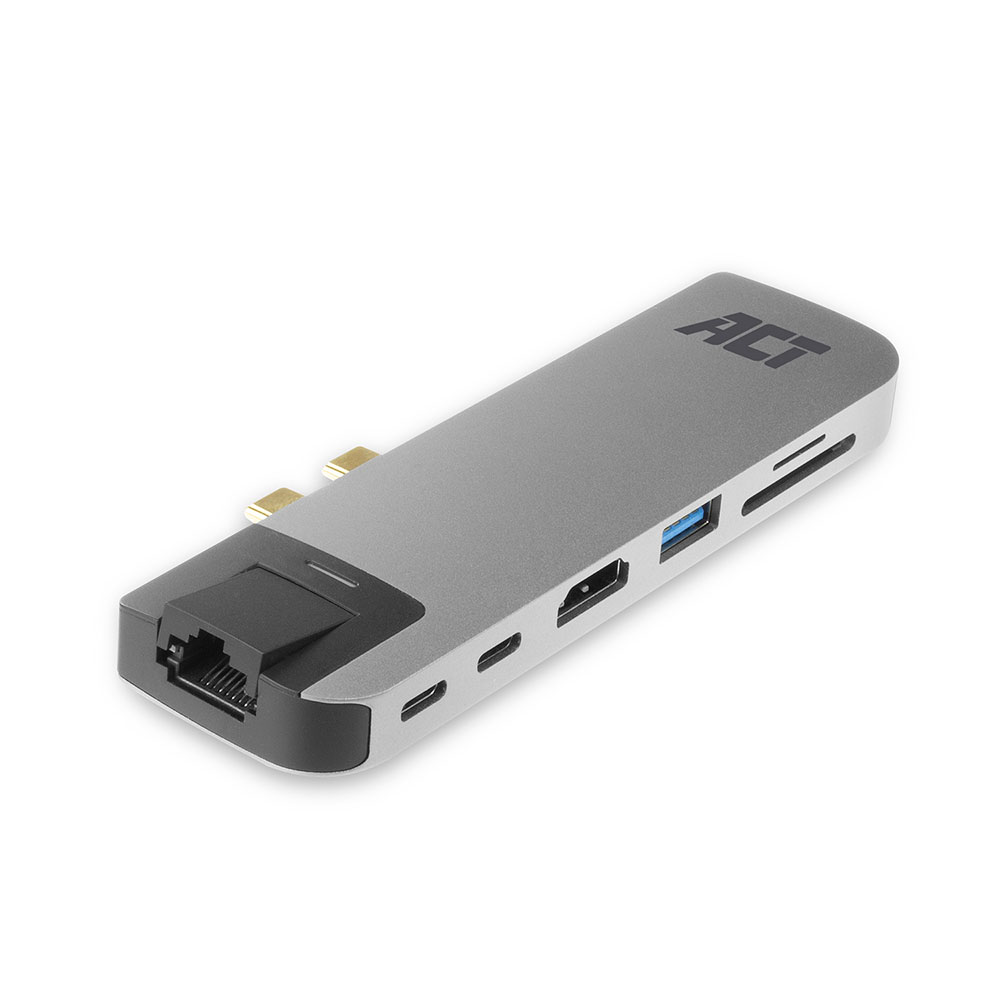 
ACT USB-C Thunderbolt™ 3 docking station, HDMI, ethernet, USB hub, kaartlezer, PD pass-through
      